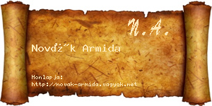 Novák Armida névjegykártya